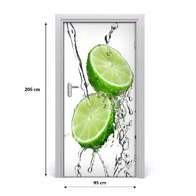 Self-adhesive door sticker Lime