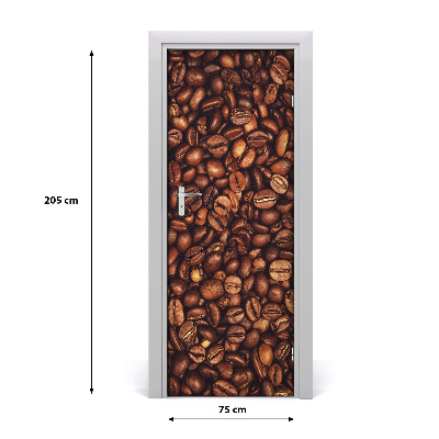 Self-adhesive door sticker Coffee beans