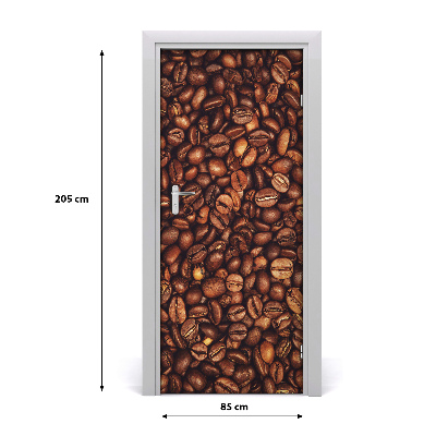 Self-adhesive door sticker Coffee beans