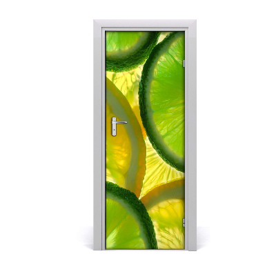 Self-adhesive door sticker Lime and lemon