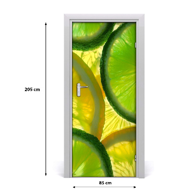 Self-adhesive door sticker Lime and lemon