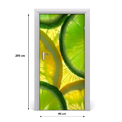 Self-adhesive door sticker Lime and lemon