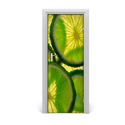 Self-adhesive door sticker Slices of lime