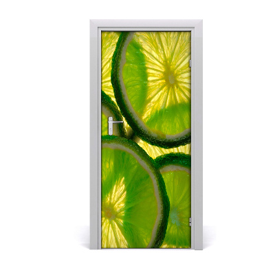 Self-adhesive door sticker Slices of lime