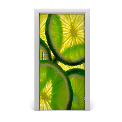 Self-adhesive door sticker Slices of lime