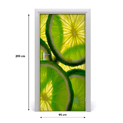 Self-adhesive door sticker Slices of lime