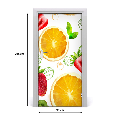 Self-adhesive door sticker Fruits