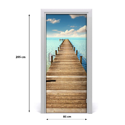 Door wallpaper Wooden pier