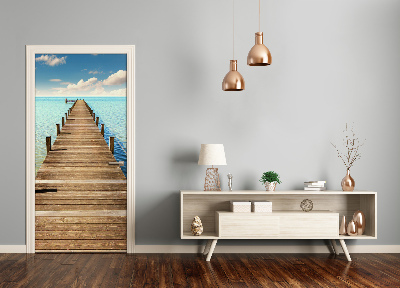 Door wallpaper Wooden pier