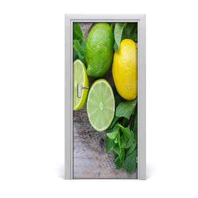 Self-adhesive door sticker Limes and lemon