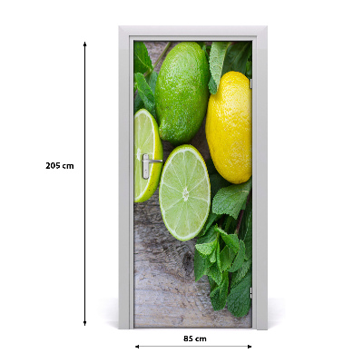 Self-adhesive door sticker Limes and lemon