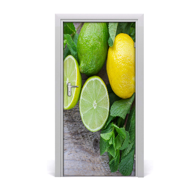 Self-adhesive door sticker Limes and lemon