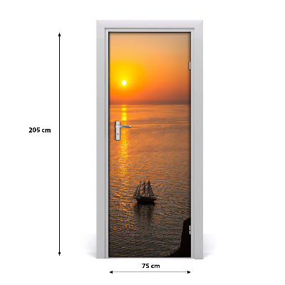 Door wallpaper Sunset sea