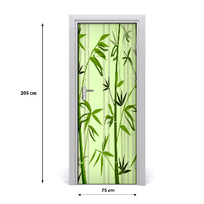 Self-adhesive door sticker On the bamboo door