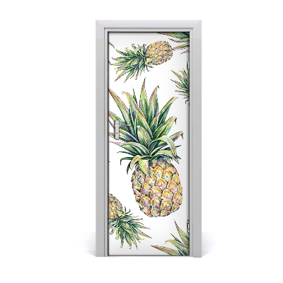 Self-adhesive door sticker Pineapples