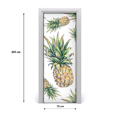 Self-adhesive door sticker Pineapples