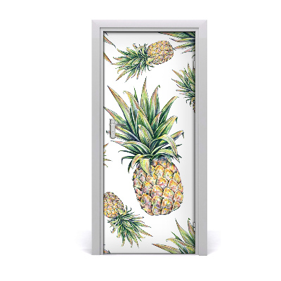 Self-adhesive door sticker Pineapples