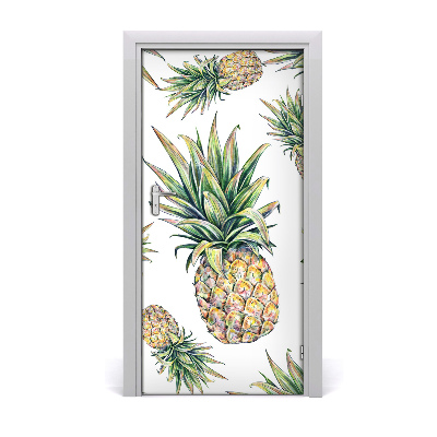 Self-adhesive door sticker Pineapples