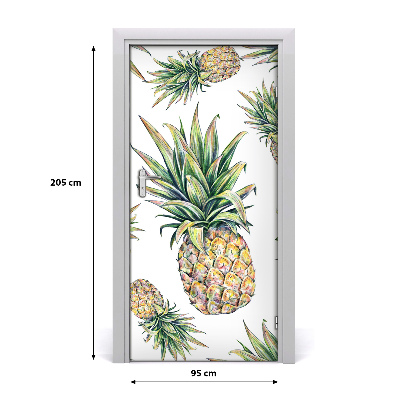 Self-adhesive door sticker Pineapples