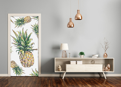 Self-adhesive door sticker Pineapples