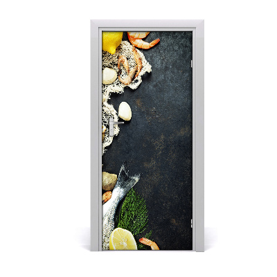 Self-adhesive door sticker Seafood