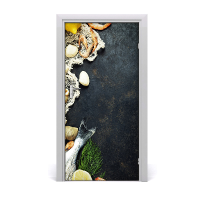 Self-adhesive door sticker Seafood