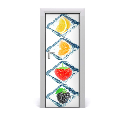 Self-adhesive door sticker Fruit and ice