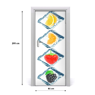 Self-adhesive door sticker Fruit and ice