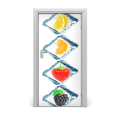 Self-adhesive door sticker Fruit and ice