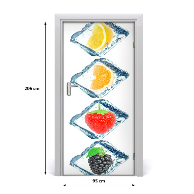 Self-adhesive door sticker Fruit and ice