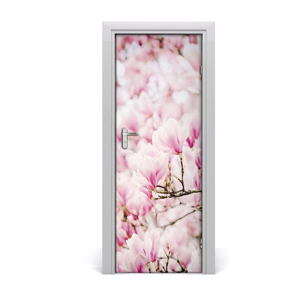 Self-adhesive door sticker Magnolia flowers