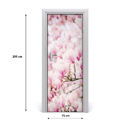 Self-adhesive door sticker Magnolia flowers