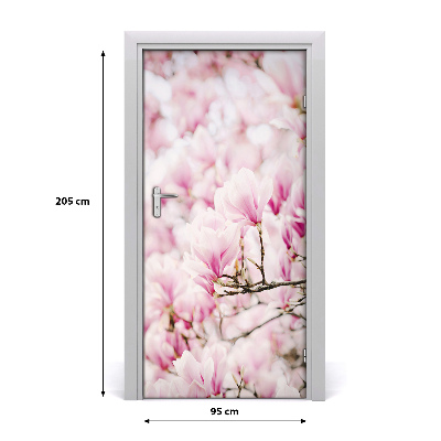 Self-adhesive door sticker Magnolia flowers