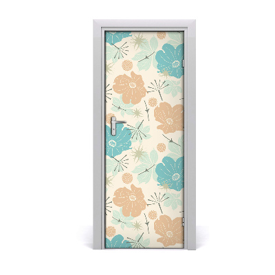 Self-adhesive door veneer Floral pattern