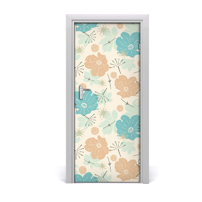 Self-adhesive door veneer Floral pattern