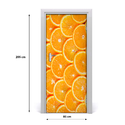 Self-adhesive door sticker Orange slices