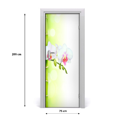 Self-adhesive door sticker Orchid and bamboo