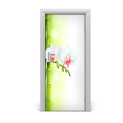 Self-adhesive door sticker Orchid and bamboo