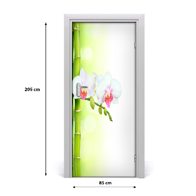 Self-adhesive door sticker Orchid and bamboo