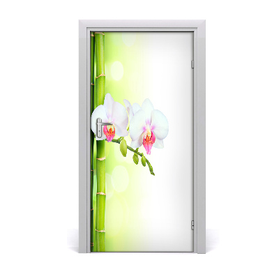 Self-adhesive door sticker Orchid and bamboo