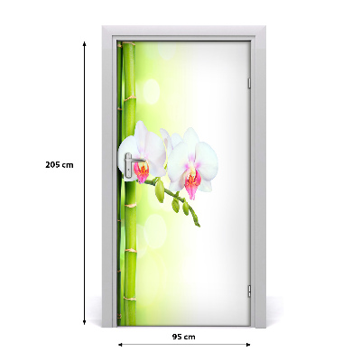 Self-adhesive door sticker Orchid and bamboo