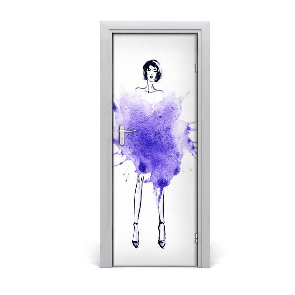 Self-adhesive door sticker Fashion illustration