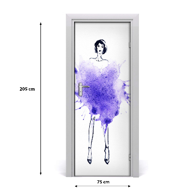 Self-adhesive door sticker Fashion illustration