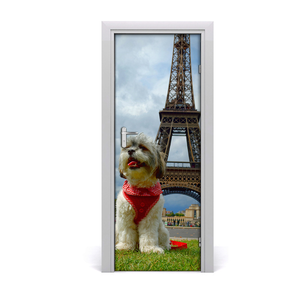 Self-adhesive door sticker Wall dog in u