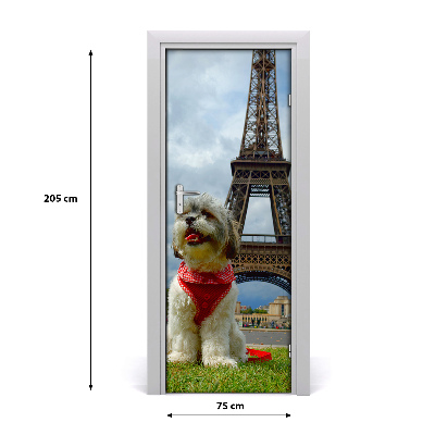 Self-adhesive door sticker Wall dog in u