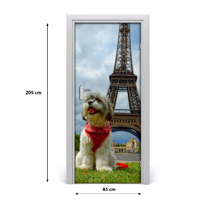 Self-adhesive door sticker Wall dog in u