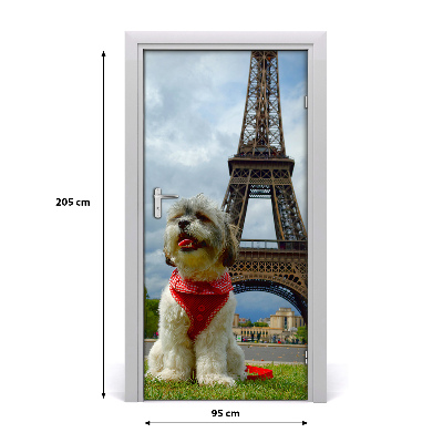 Self-adhesive door sticker Wall dog in u