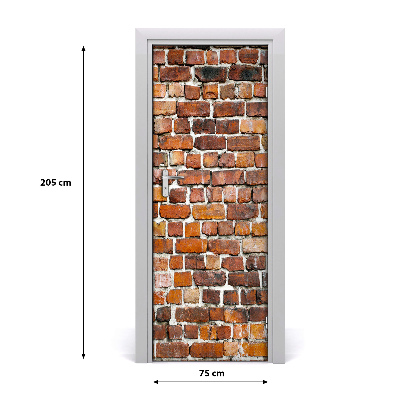 Door wallpaper Brick wall