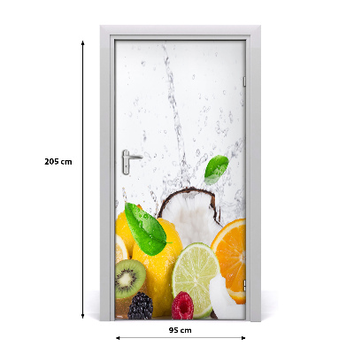 Self-adhesive door sticker Fruits