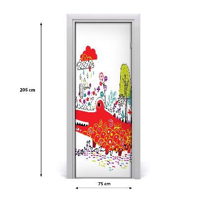 Self-adhesive door sticker Crocodile wall